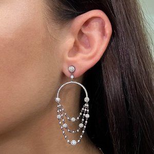 Messika 1.83Cttw Joy Diamond Chandelier Earrings 18K Black Gold